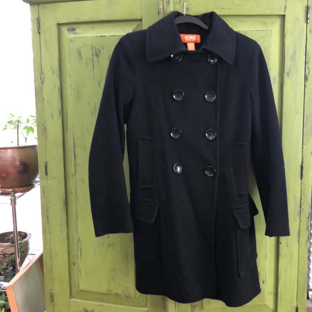 Michael Kors black wool peacoat, size 8